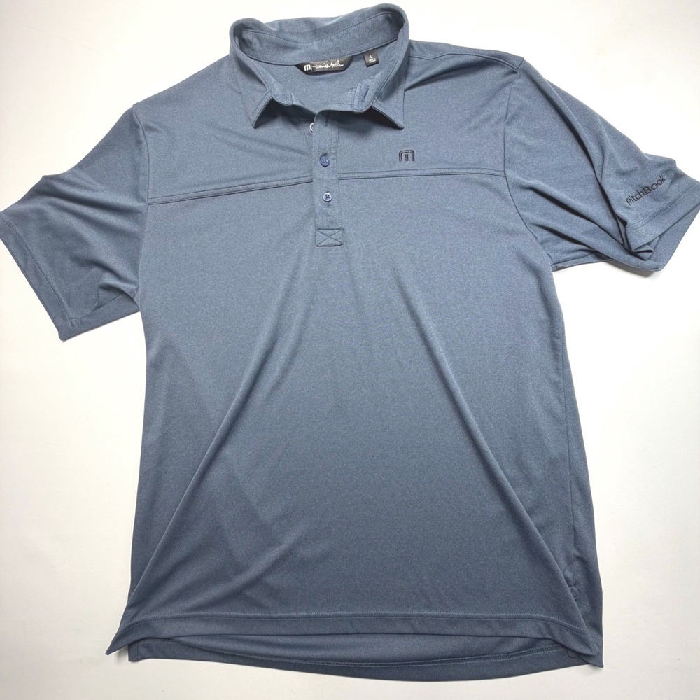 Travis Mathew PitchBook Polo Shirt Gray Mens Large Performance Golf